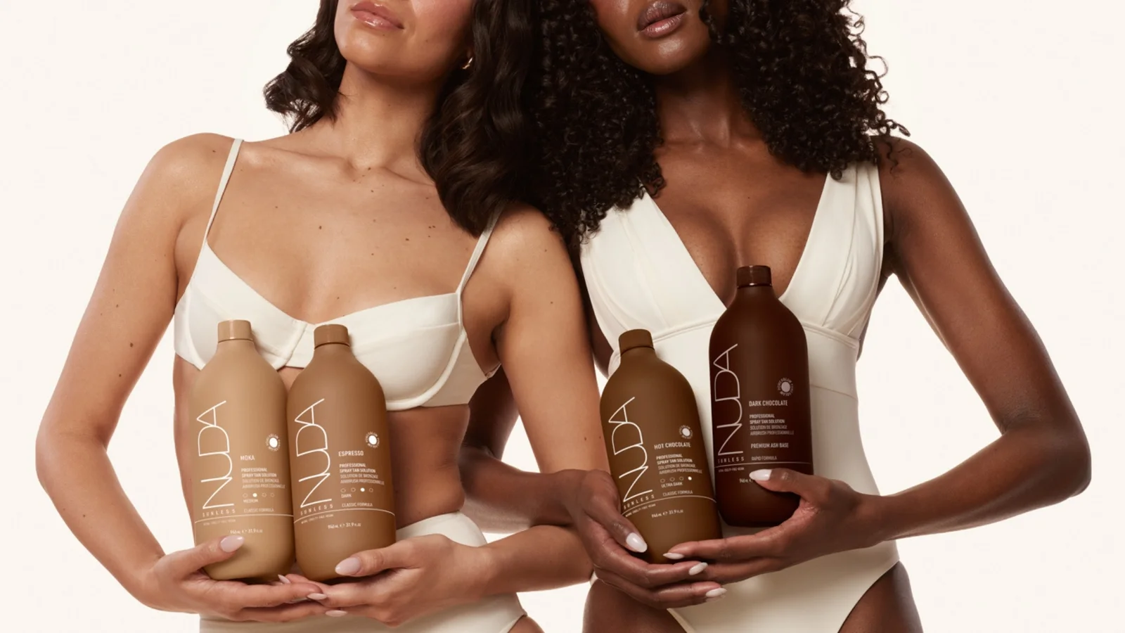 NUDA product applied during a GLOW17 spray tan